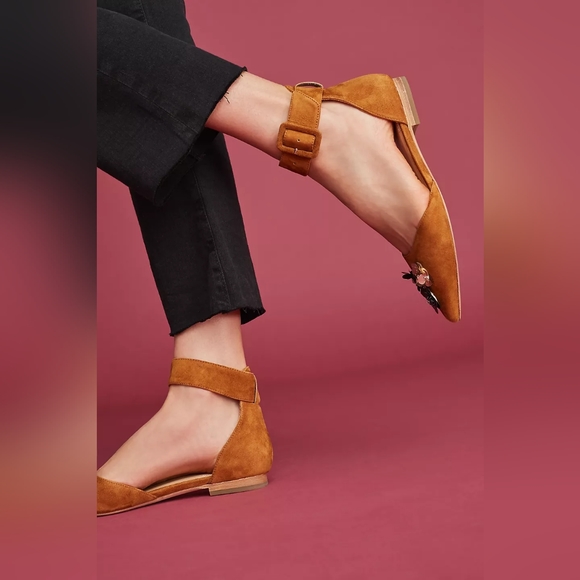 ANTHROPOLOGIE BILL BLASS SYLVIE EMBELLISHED FLATS 10 - Picture 8 of 11